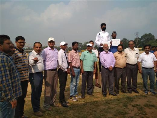 Sector level athlete competition, first prize winner Satyam Ekka from government college Bishrampur